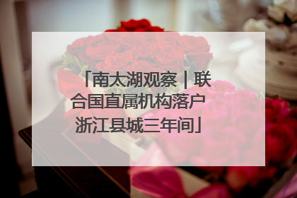 南太湖观察｜联合国直属机构落户浙江县城三年间