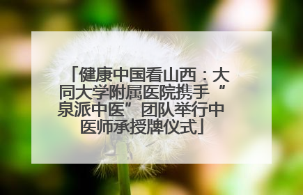 健康中国看山西：大同大学附属医院携手“泉派中医”团队举行中医师承授牌仪式
