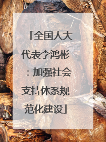 全国人大代表李鸿彬：加强社会支持体系规范化建设