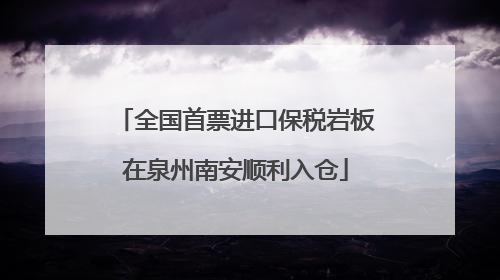 全国首票进口保税岩板在泉州南安顺利入仓
