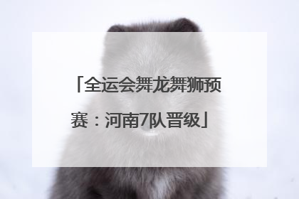 全运会舞龙舞狮预赛：河南7队晋级