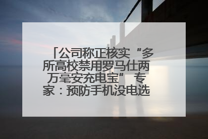 公司称正核实“多所高校禁用罗马仕两万毫安充电宝” 专家：预防手机没电选中等体积产品即可