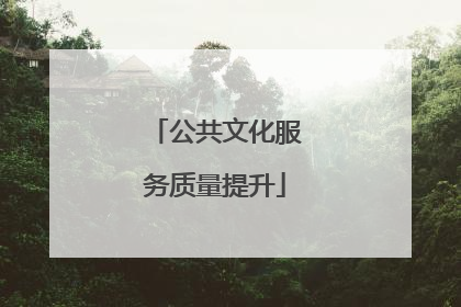 公共文化服务质量提升