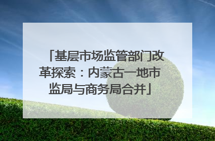 基层市场监管部门改革探索：内蒙古一地市监局与商务局合并