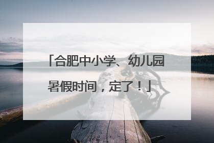 合肥中小学、幼儿园暑假时间，定了！