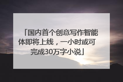 国内首个创意写作智能体即将上线，一小时或可完成30万字小说
