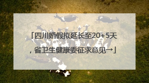 四川婚假拟延长至20+5天，省卫生健康委征求意见→