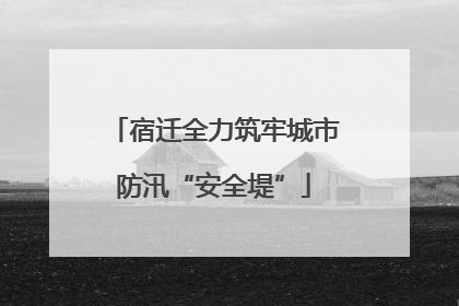 宿迁全力筑牢城市防汛“安全堤”