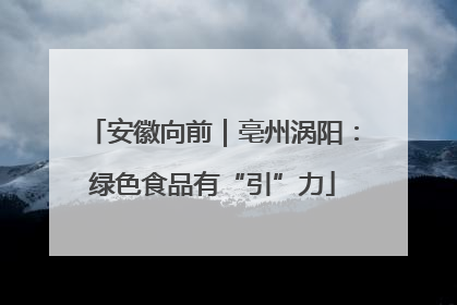 安徽向前｜亳州涡阳：绿色食品有“引”力