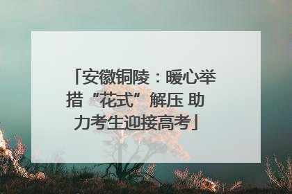 安徽铜陵：暖心举措“花式”解压 助力考生迎接高考