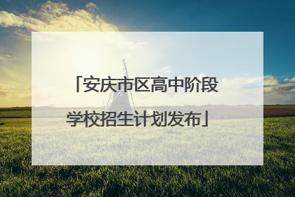 安庆市区高中阶段学校招生计划发布