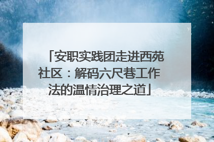 安职实践团走进西苑社区：解码六尺巷工作法的温情治理之道