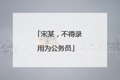 宋某，不得录用为公务员