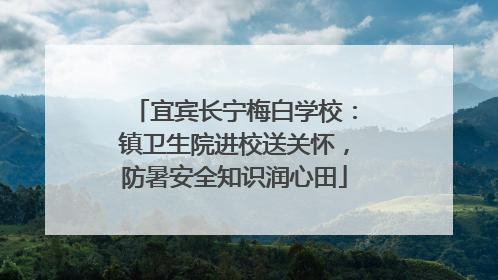 宜宾长宁梅白学校：镇卫生院进校送关怀，防暑安全知识润心田