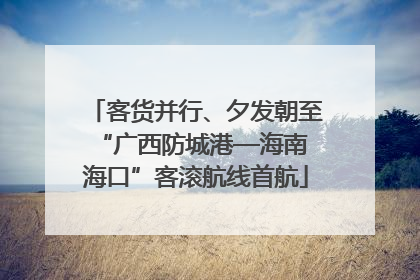 客货并行、夕发朝至 “广西防城港—海南海口”客滚航线首航