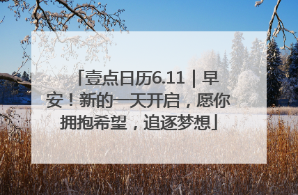 壹点日历6.11｜早安！新的一天开启，愿你拥抱希望，追逐梦想