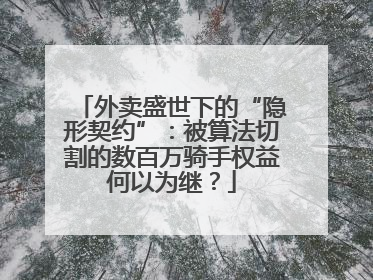 外卖盛世下的“隐形契约”：被算法切割的数百万骑手权益何以为继？