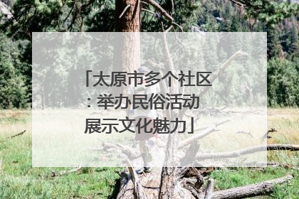 太原市多个社区：举办民俗活动 展示文化魅力