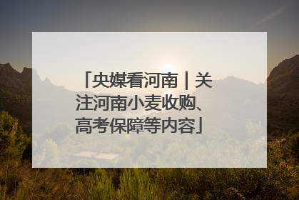 央媒看河南｜关注河南小麦收购、高考保障等内容