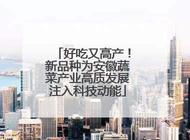 好吃又高产！新品种为安徽蔬菜产业高质发展注入科技动能