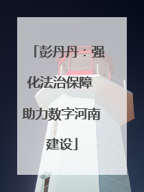 彭丹丹：强化法治保障 助力数字河南建设