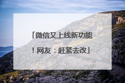 微信又上线新功能！网友：赶紧去改