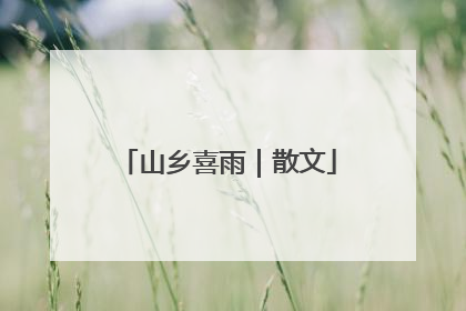 山乡喜雨｜散文
