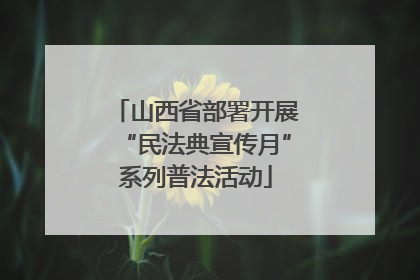 山西省部署开展“民法典宣传月”系列普法活动