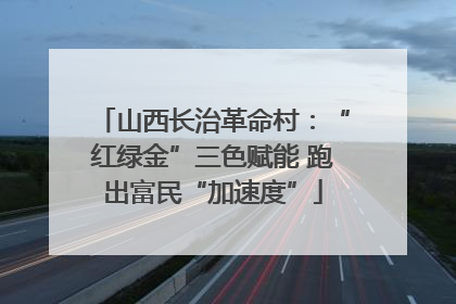 山西长治革命村：“红绿金”三色赋能 跑出富民“加速度”
