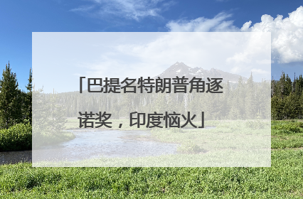 巴提名特朗普角逐诺奖，印度恼火