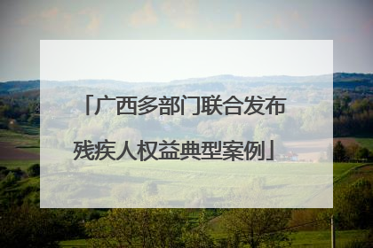 广西多部门联合发布残疾人权益典型案例