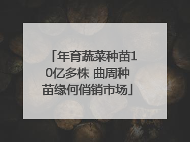 年育蔬菜种苗10亿多株 曲周种苗缘何俏销市场
