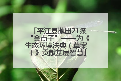 平江县抛出21条“金点子”——为《生态环境法典（草案）》贡献基层智慧