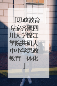 思政教育专家齐聚四川大学锦江学院共研大中小学思政教育一体化