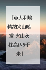 意大利埃特纳火山喷发 火山灰柱高达5千米