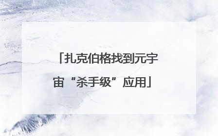 扎克伯格找到元宇宙“杀手级”应用
