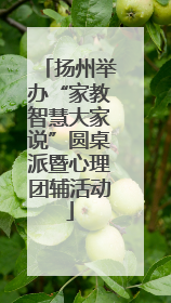 扬州举办“家教智慧大家说”圆桌派暨心理团辅活动