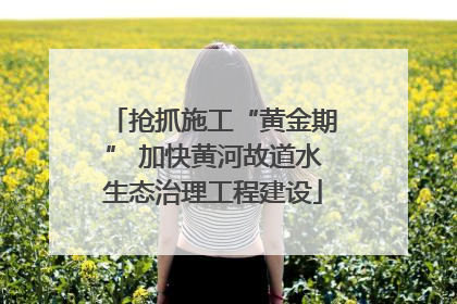抢抓施工“黄金期” 加快黄河故道水生态治理工程建设