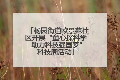 杨园街道欧景苑社区开展“童心探科学 助力科技强国梦”科技周活动