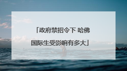政府禁招令下 哈佛国际生受影响有多大