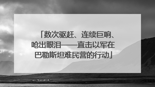 数次驱赶、连续巨响、呛出眼泪——直击以军在巴勒斯坦难民营的行动