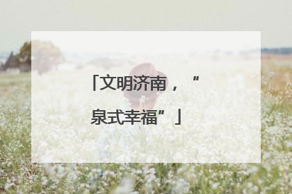 文明济南，“泉式幸福”