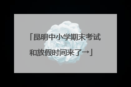 昆明中小学期末考试和放假时间来了→
