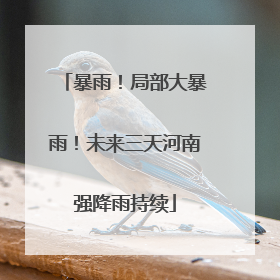 暴雨！局部大暴雨！未来三天河南强降雨持续
