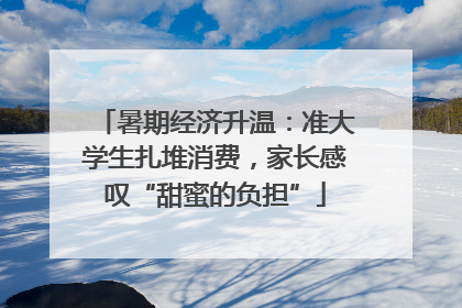 暑期经济升温：准大学生扎堆消费，家长感叹“甜蜜的负担”
