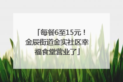 每餐6至15元！金辰街道金实社区幸福食堂营业了