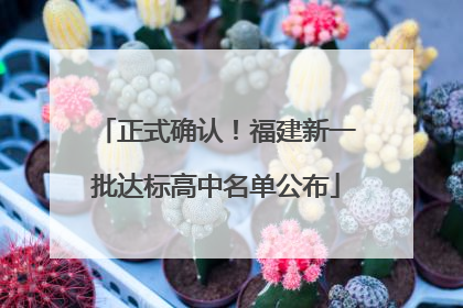 正式确认！福建新一批达标高中名单公布