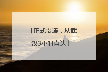 正式贯通，从武汉3小时直达