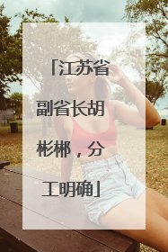 江苏省副省长胡彬郴，分工明确