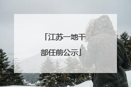 江苏一地干部任前公示